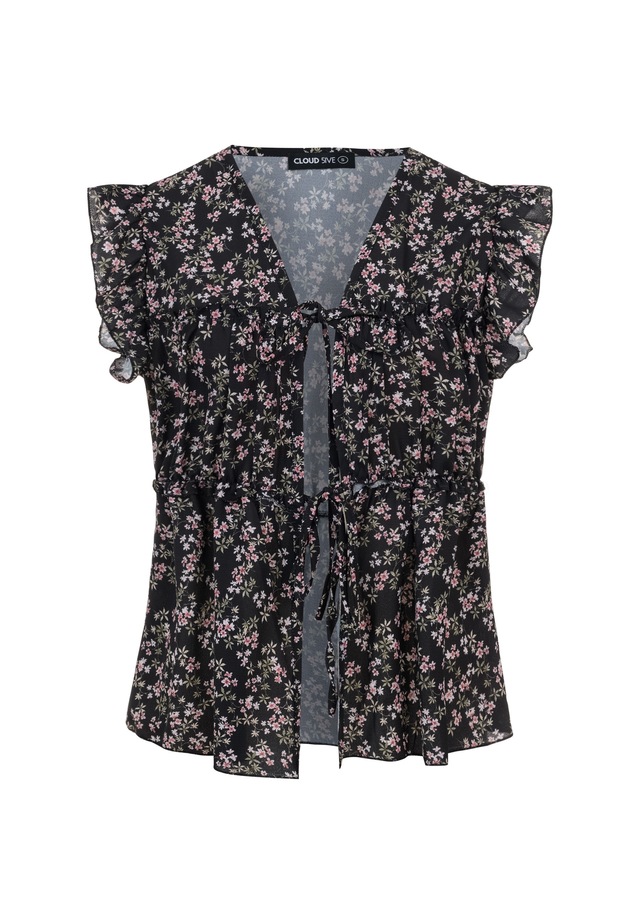 CLOUD 5IVE Shirttop »CLOUD 5IVE Ruffle Sleeve Tie Top«