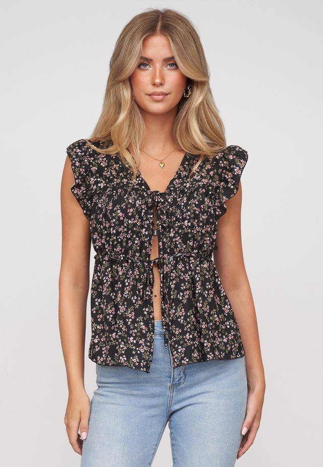 CLOUD 5IVE Shirttop »CLOUD 5IVE Ruffle Sleeve Tie Top«