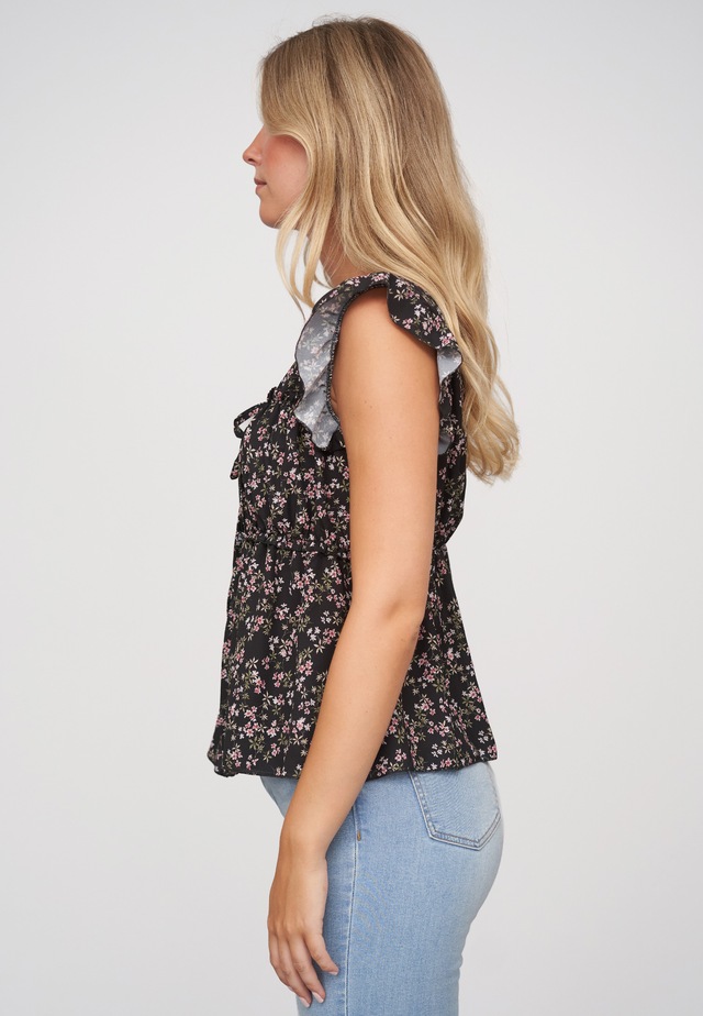 CLOUD 5IVE Shirttop »CLOUD 5IVE Ruffle Sleeve Tie Top«
