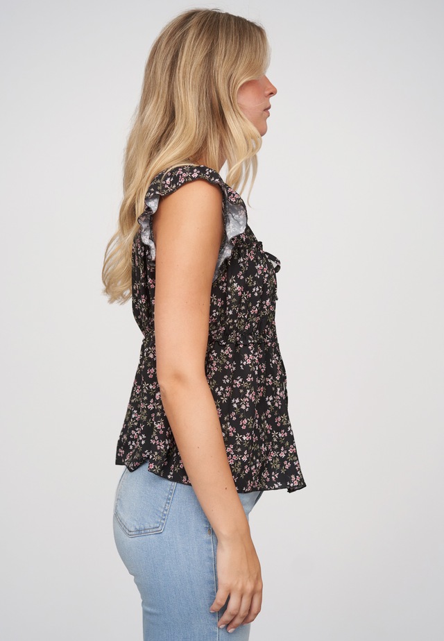 CLOUD 5IVE Shirttop »CLOUD 5IVE Ruffle Sleeve Tie Top«