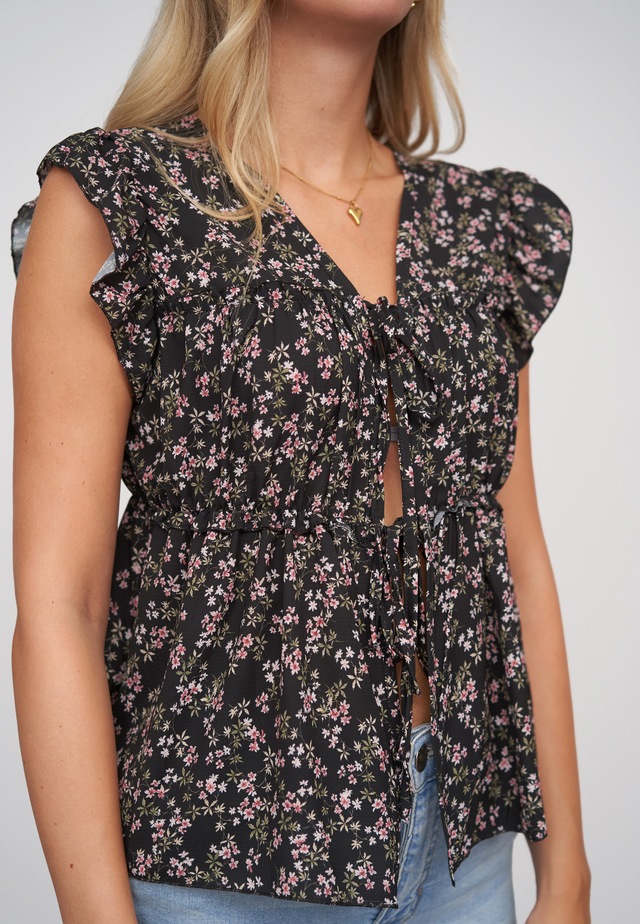 CLOUD 5IVE Shirttop »CLOUD 5IVE Ruffle Sleeve Tie Top«