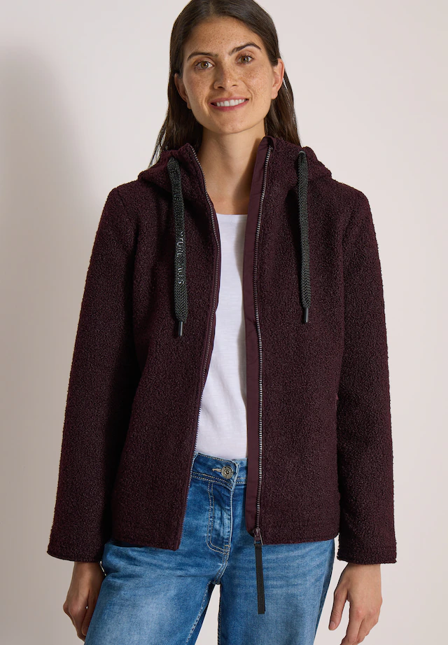 Cecil Fellimitatjacke mit Kapuze in Woll-Optik
