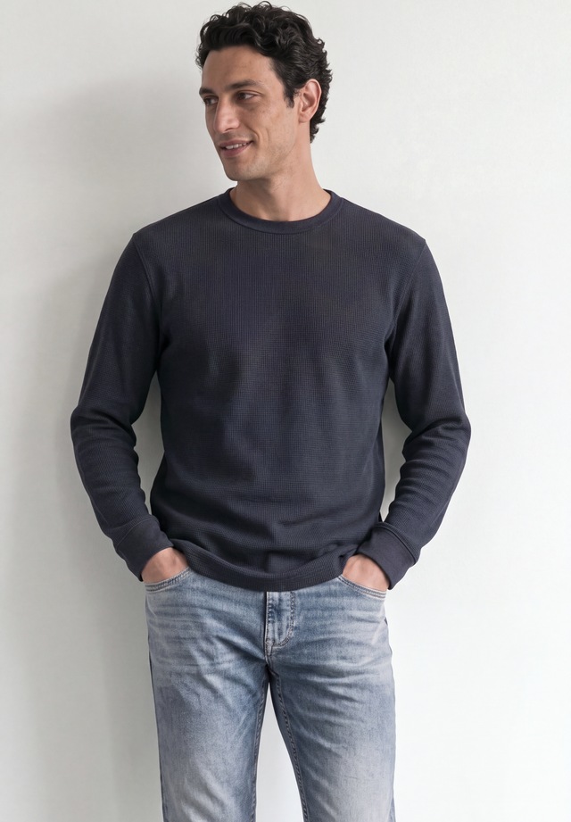 STREET ONE MEN Langarmshirt mit Rundhalsausschnitt