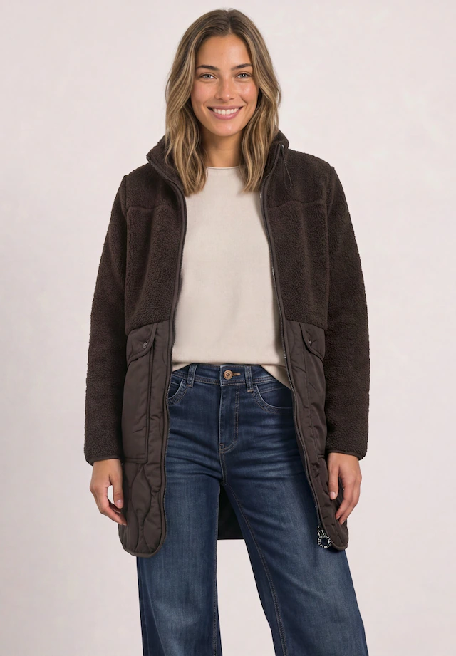 STREET ONE Fellimitatjacke ohne Kapuze mit Stehkragen