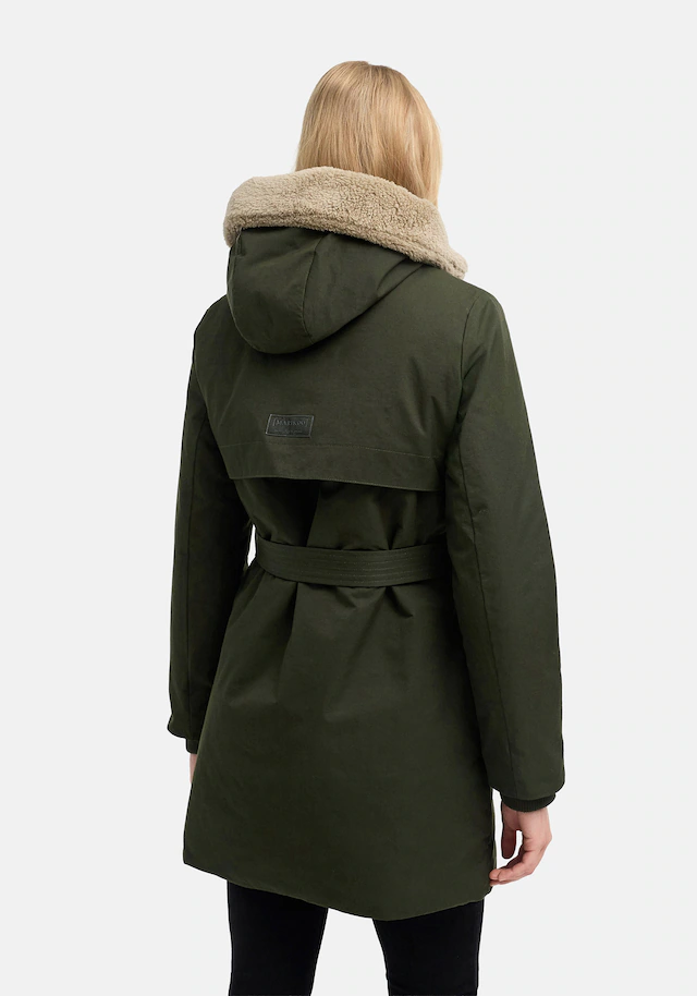 Marikoo Winterjacke »Calistaa« mit Kapuze Warmer Damen Wintermantel mit Taillengürtel und hohem Kragen