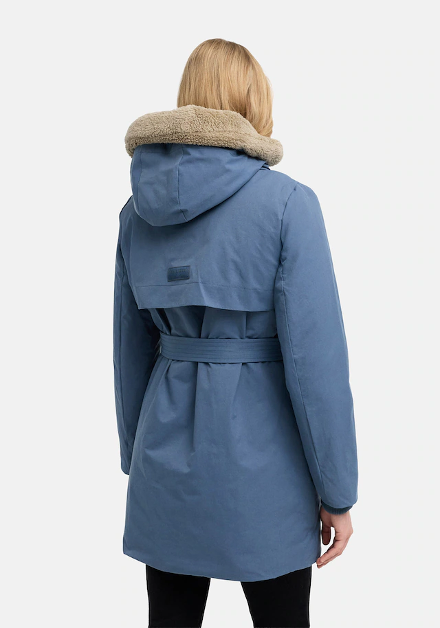 Marikoo Winterjacke »Calistaa« mit Kapuze Warmer Damen Wintermantel mit Taillengürtel und hohem Kragen