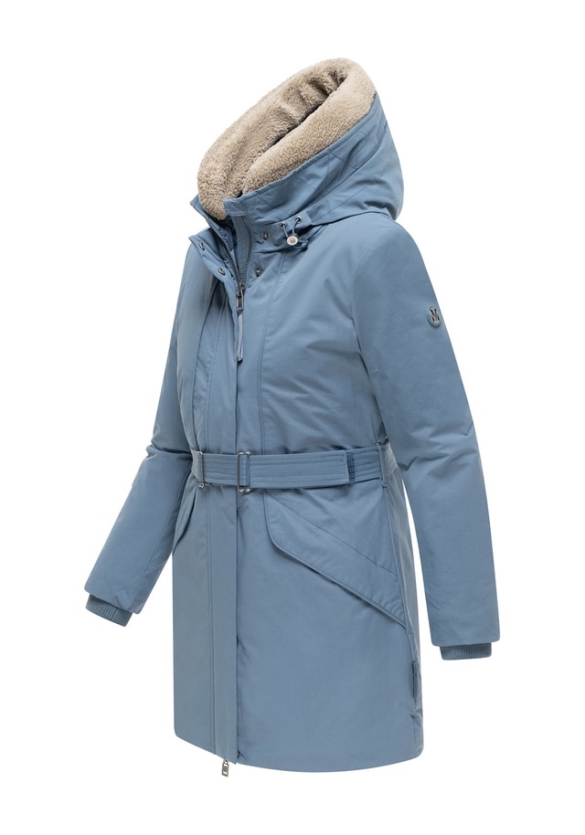 Marikoo Winterjacke »Calistaa« mit Kapuze Warmer Damen Wintermantel mit Taillengürtel und hohem Kragen