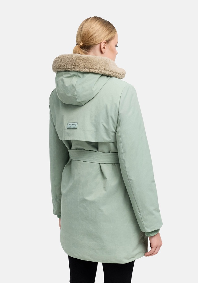 Marikoo Winterjacke »Calistaa« mit Kapuze Warmer Damen Wintermantel mit Taillengürtel und hohem Kragen