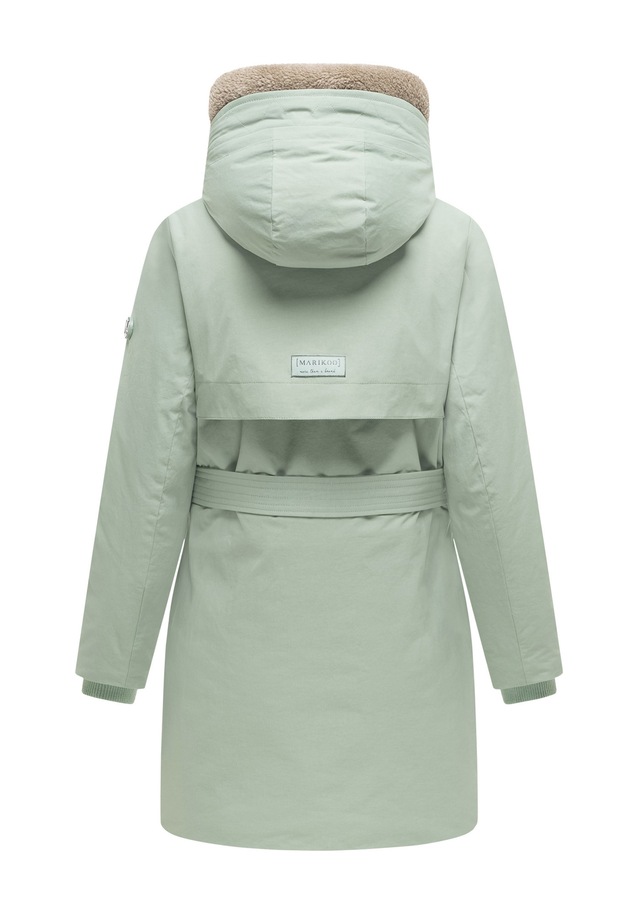 Marikoo Winterjacke »Calistaa« mit Kapuze Warmer Damen Wintermantel mit Taillengürtel und hohem Kragen