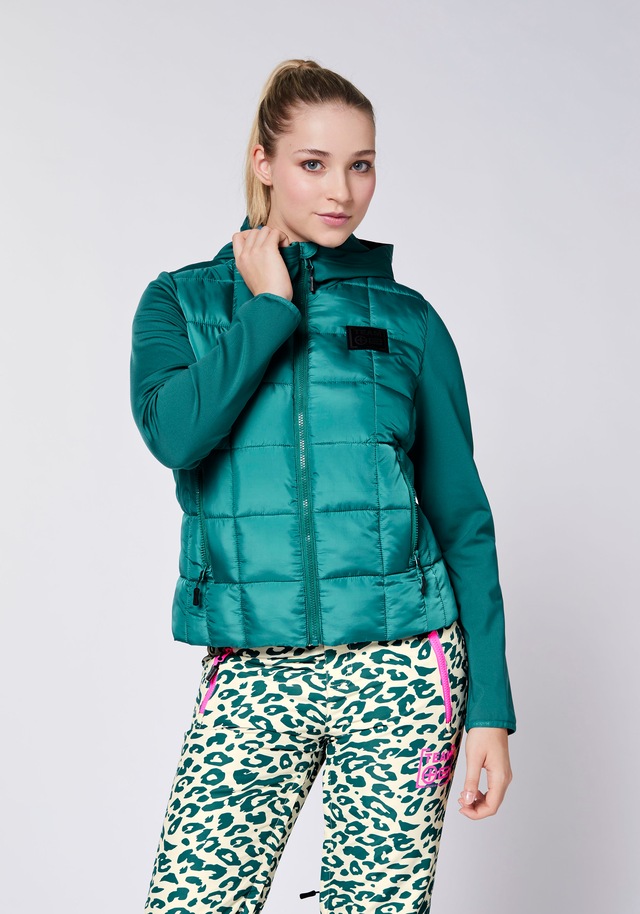 Chiemsee Outdoorjacke mit Kapuze - Materialmix aus Canvas & Technical Fleece