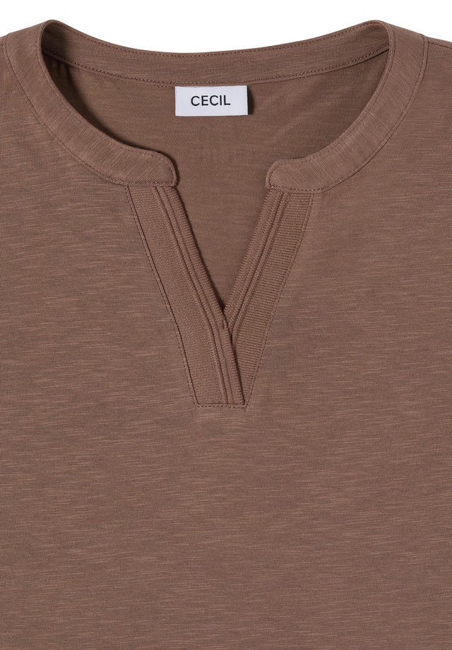 Cecil Langarmshirt mit geschlitztem Rundhalsausschnitt