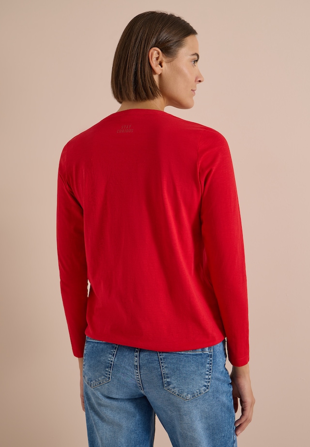 Cecil Langarmshirt mit geschlitztem Rundhalsausschnitt