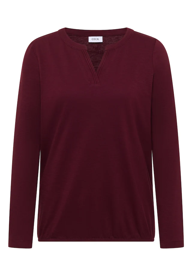 Cecil Langarmshirt mit geschlitztem Rundhalsausschnitt
