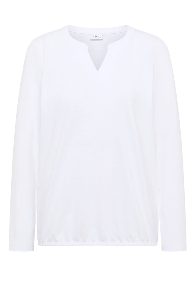 Cecil Langarmshirt mit geschlitztem Rundhalsausschnitt