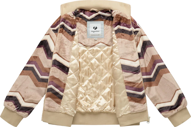 Ragwear Outdoorjacke »Tills Print Y« ohne Kapuze Kuschelige Damen Jacke mit Allover-Print