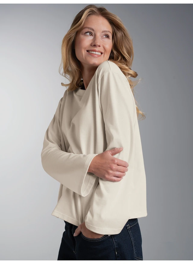 Trigema Longsleeve »TRIGEMA Langarmshirt mit ausgestellten Ärmeln« 1