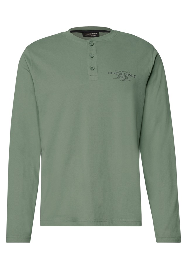 STREET ONE MEN Langarmshirt aus reiner Baumwolle