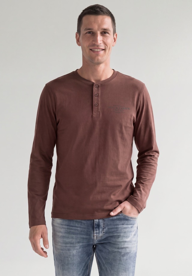 STREET ONE MEN Langarmshirt aus reiner Baumwolle