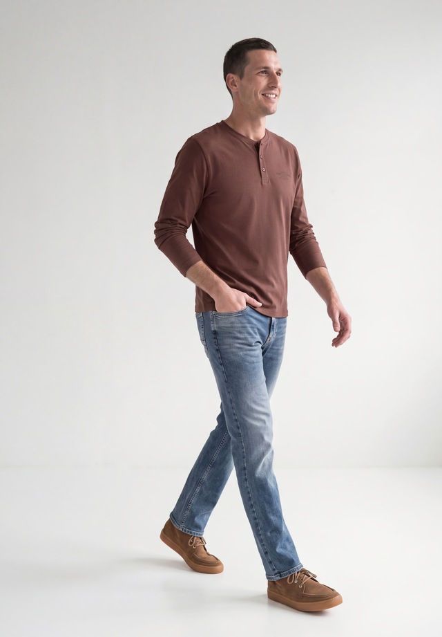 STREET ONE MEN Langarmshirt aus reiner Baumwolle