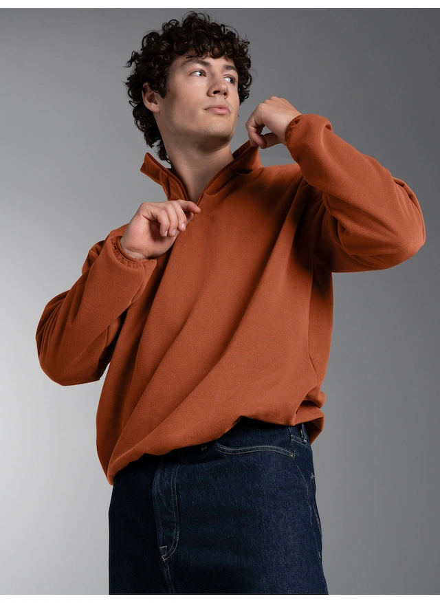 Trigema Strickfleece-Pullover »TRIGEMA Fleece Sweatshirt mit Stehkragen«
