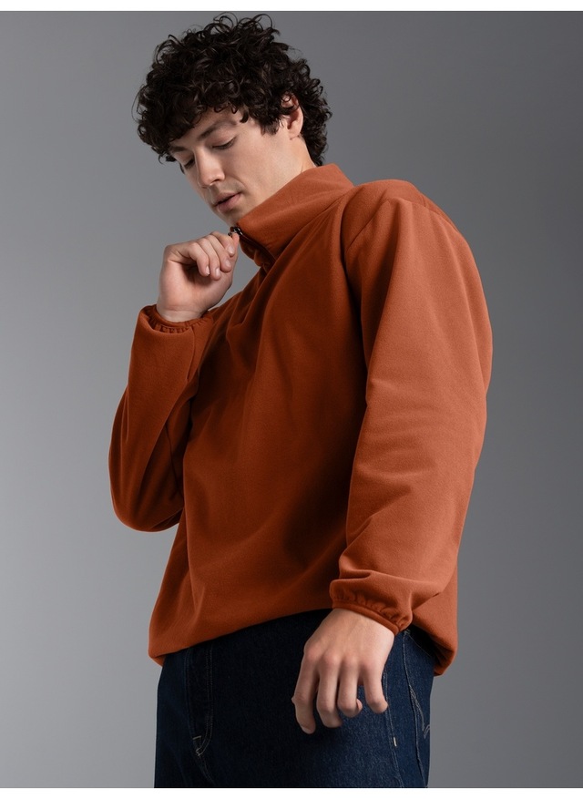 Trigema Strickfleece-Pullover »TRIGEMA Fleece Sweatshirt mit Stehkragen«