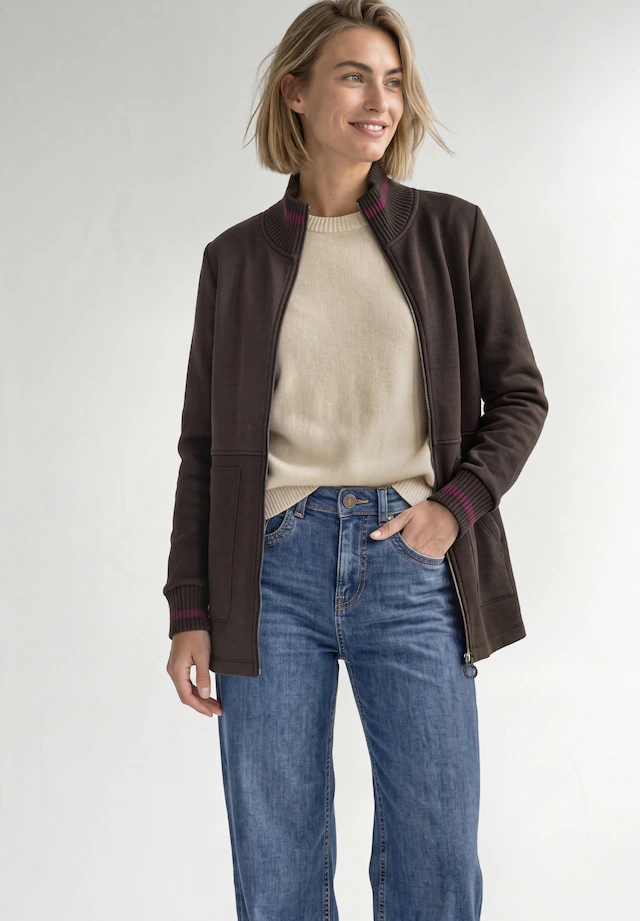 STREET ONE Sweatjacke mit Strick-Detail