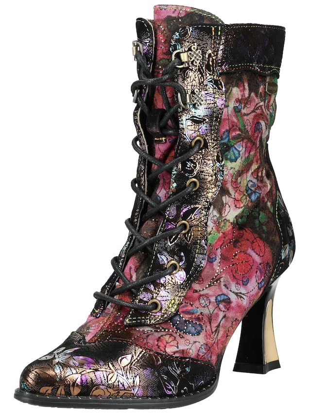 LAURA VITA High-Heel-Stiefelette »LAURA VITA Stiefelette Leder/Textil«