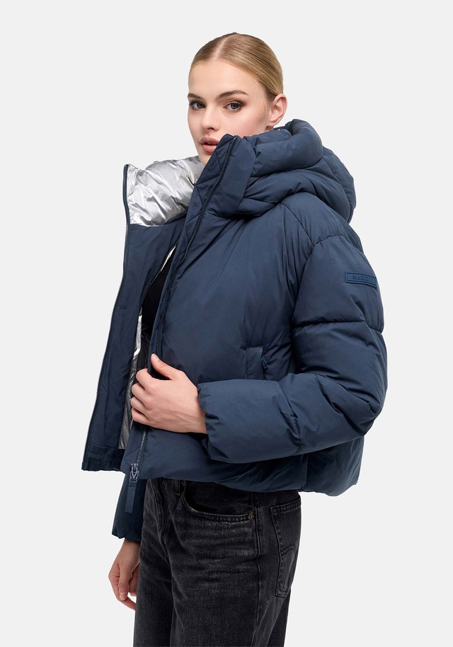 Marikoo Winterjacke »Zilvaa« mit Kapuze Damen Steppjacke mit Kapuze in Daunenoptik warm und leicht