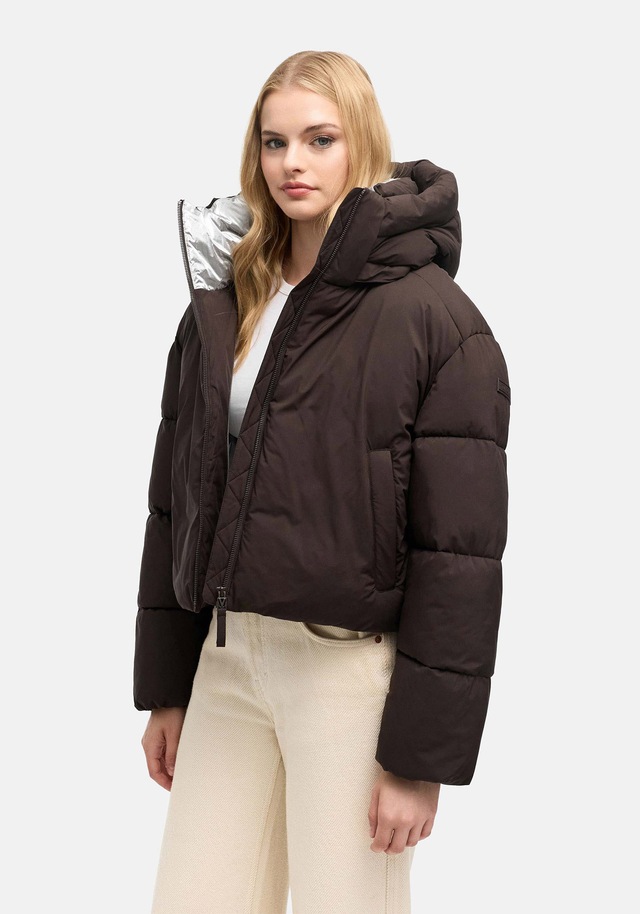 Marikoo Winterjacke »Zilvaa« mit Kapuze Damen Steppjacke mit Kapuze in Daunenoptik warm und leicht