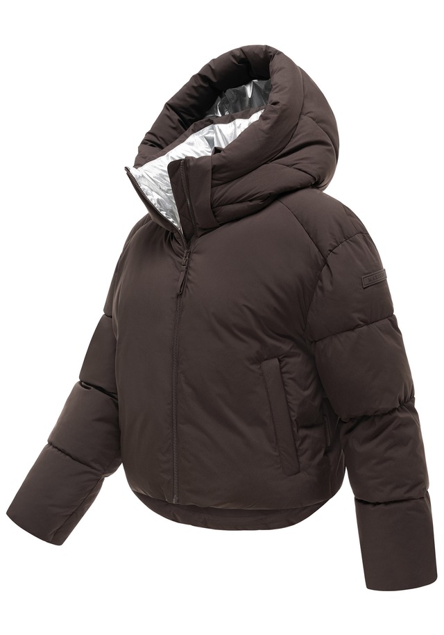 Marikoo Winterjacke »Zilvaa« mit Kapuze Damen Steppjacke mit Kapuze in Daunenoptik warm und leicht