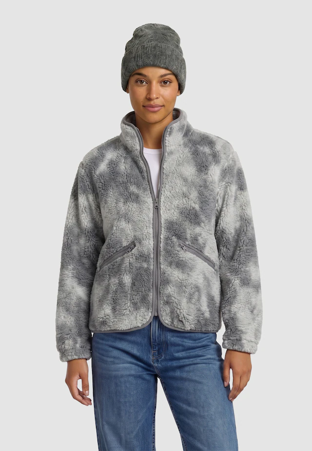URBAN CLASSICS Fleecejacke »Urban Classics Ladies Printed Sherpa Jacket« 1 Stk. tlg. ohne Kapuze