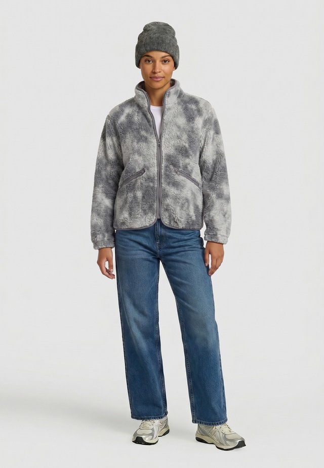 URBAN CLASSICS Fleecejacke »Urban Classics Ladies Printed Sherpa Jacket« 1 Stk. tlg. ohne Kapuze