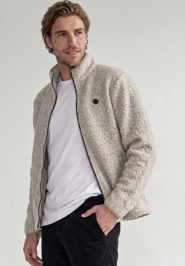STREET ONE MEN Fellimitatjacke ohne Kapuze in Unifarbe