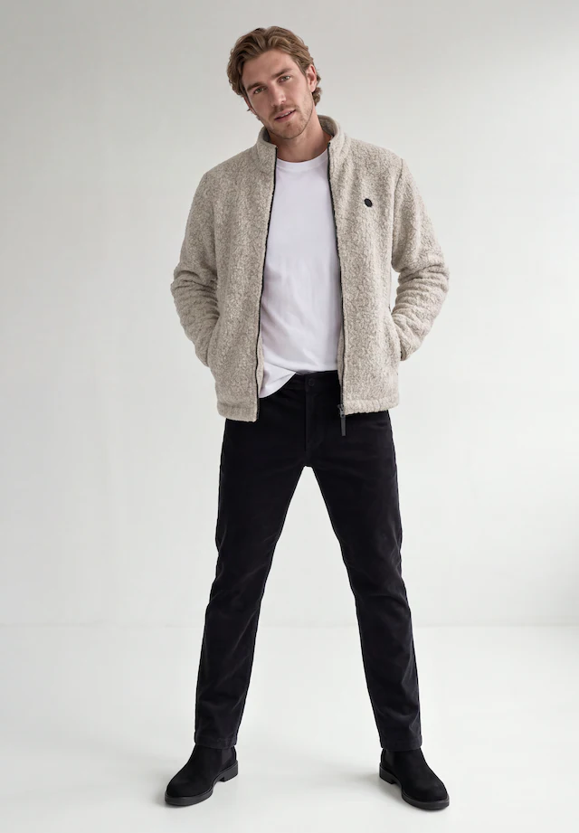 STREET ONE MEN Fellimitatjacke ohne Kapuze in Unifarbe
