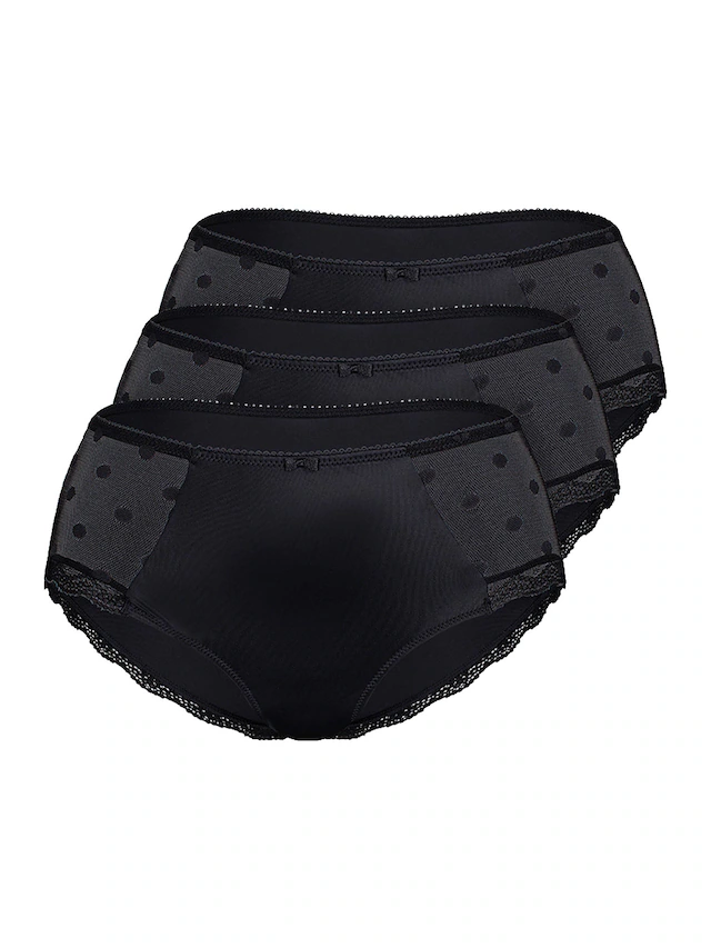 Sassa Panty »3er Pack Panty DOTTED MESH« 3 Stück, 3 Stk.