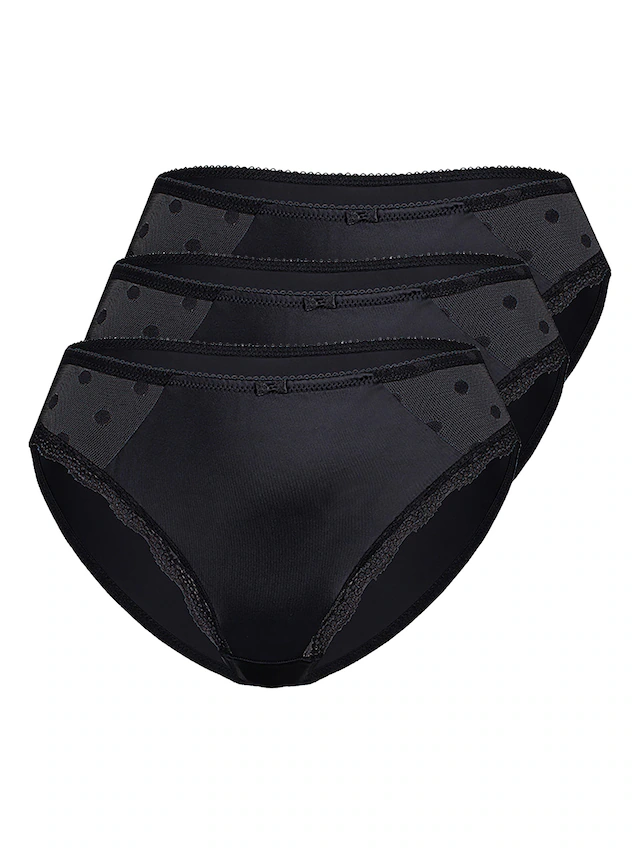 Sassa Slip »3er Pack Slip DOTTED MESH« 3 Stück, 3 Stk.