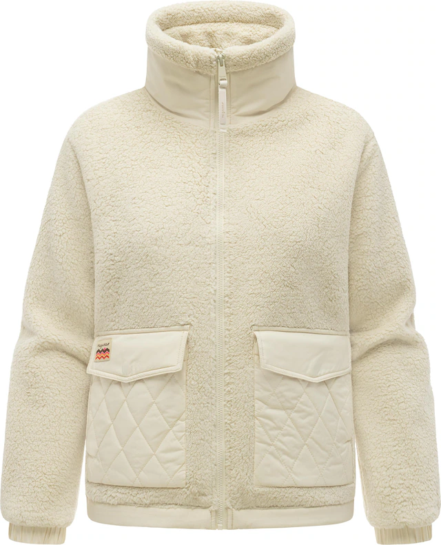 Ragwear Plüschjacke »Arctika Y« ohne Kapuze Warme kuschelige Damenjacke im Materialmix
