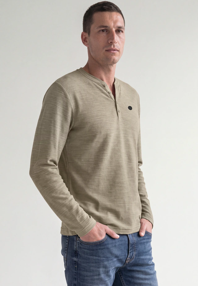 STREET ONE MEN Langarmshirt in Unifarbe