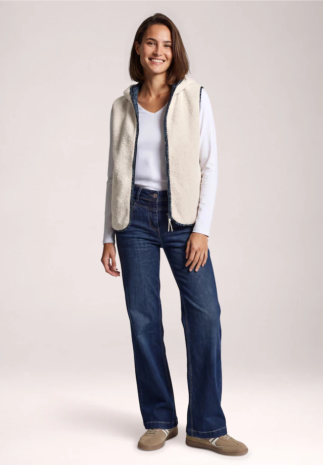 Cecil Fellimitatweste mit Kapuze