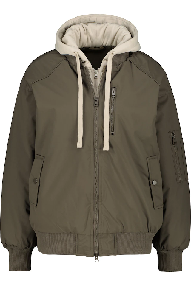 Alife & Kickin Bomberjacke »Damen MarylouAK A Übergangsjacke, Jacke« Sweat-Kapuzeneinsatz, Zwei-Wege-Reißverschluss, Raglanärmel