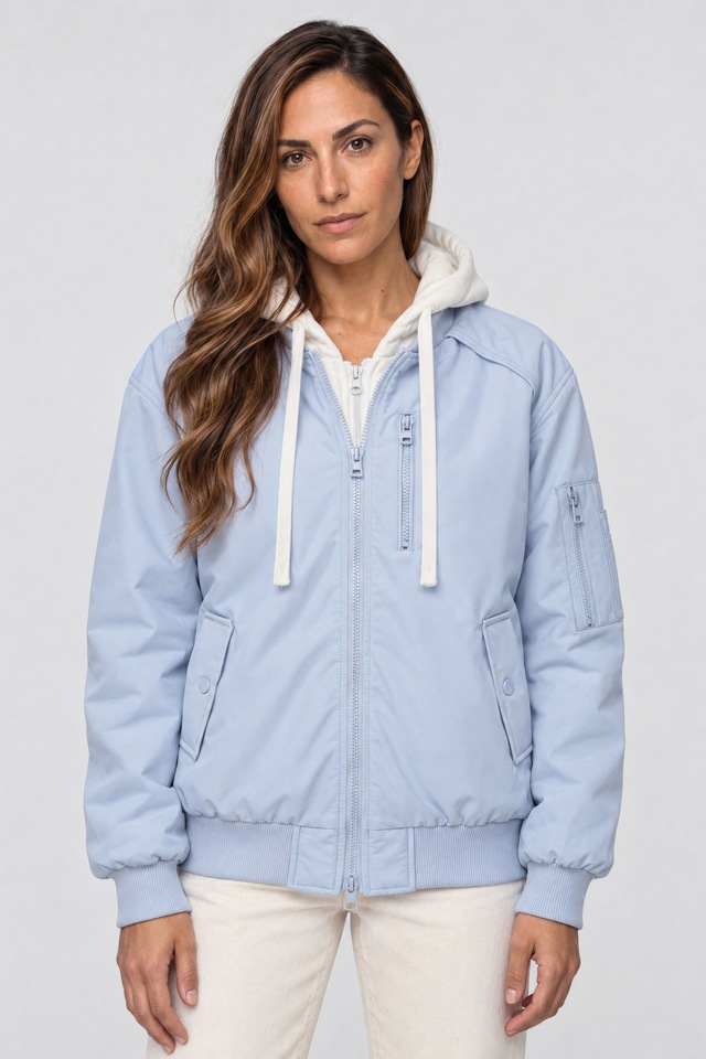 Alife & Kickin Bomberjacke »Damen MarylouAK A Übergangsjacke, Jacke« Sweat-Kapuzeneinsatz, Zwei-Wege-Reißverschluss, Raglanärmel