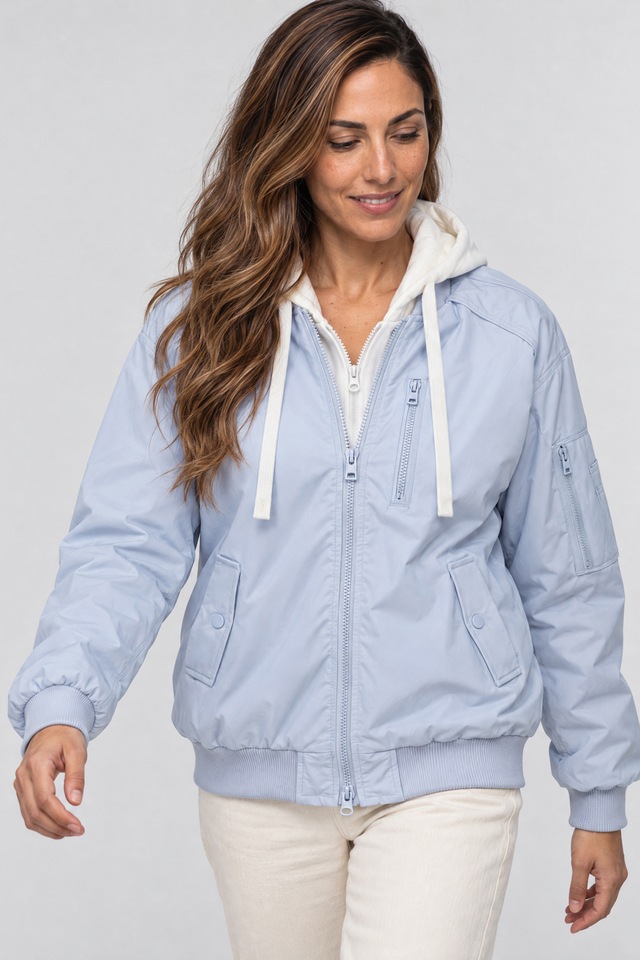 Alife & Kickin Bomberjacke »Damen MarylouAK A Übergangsjacke, Jacke« Sweat-Kapuzeneinsatz, Zwei-Wege-Reißverschluss, Raglanärmel