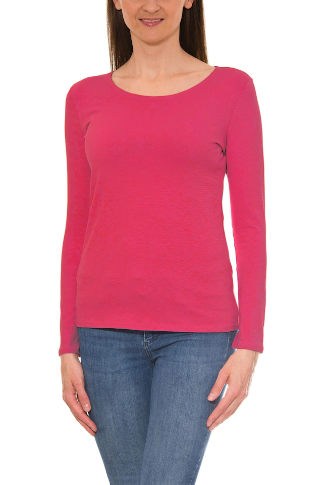 ALKATO Langarmshirt »Damenshirt Alkato Damen Langarm Shirt mit O-Ausschnitt«