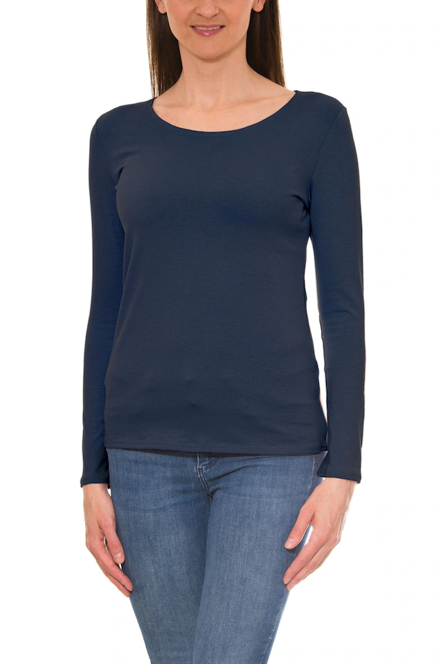 ALKATO Langarmshirt »Damenshirt Alkato Damen Langarm Shirt mit O-Ausschnitt«