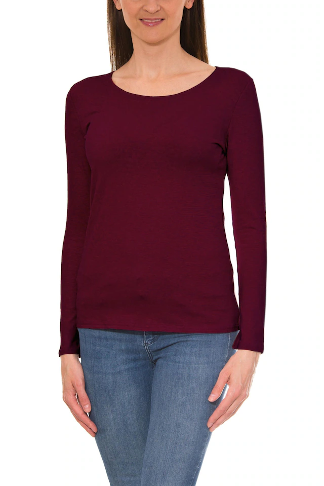 ALKATO Langarmshirt »Damenshirt Alkato Damen Langarm Shirt mit O-Ausschnitt«