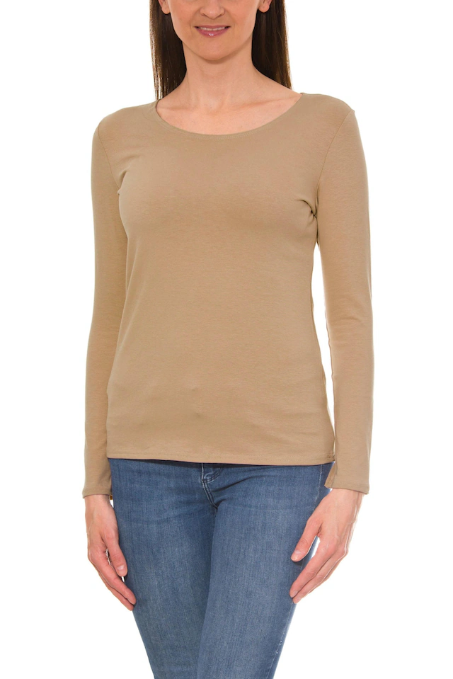 ALKATO Langarmshirt »Damenshirt Alkato Damen Langarm Shirt mit O-Ausschnitt«