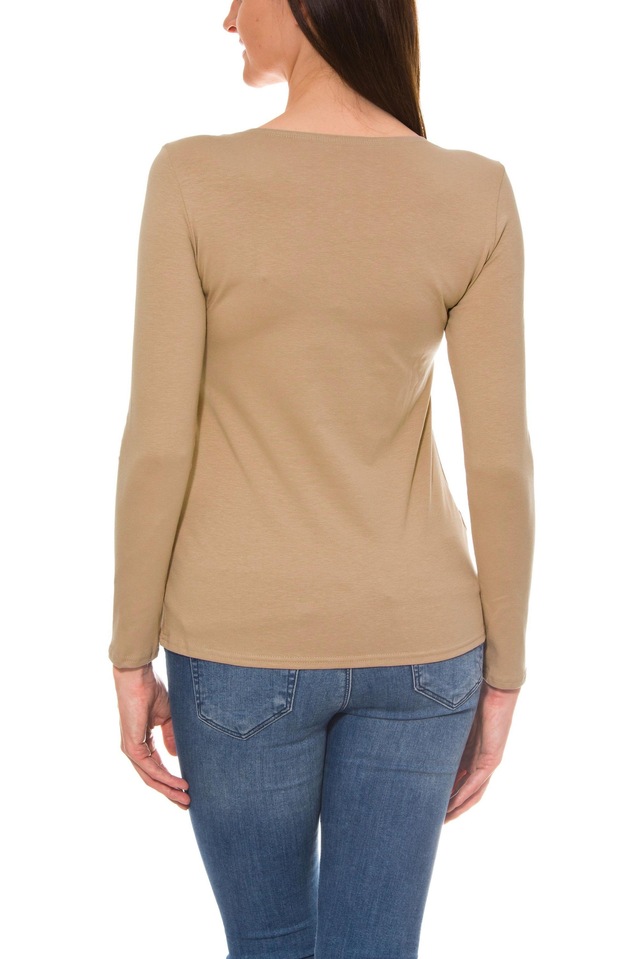ALKATO Langarmshirt »Damenshirt Alkato Damen Langarm Shirt mit O-Ausschnitt«