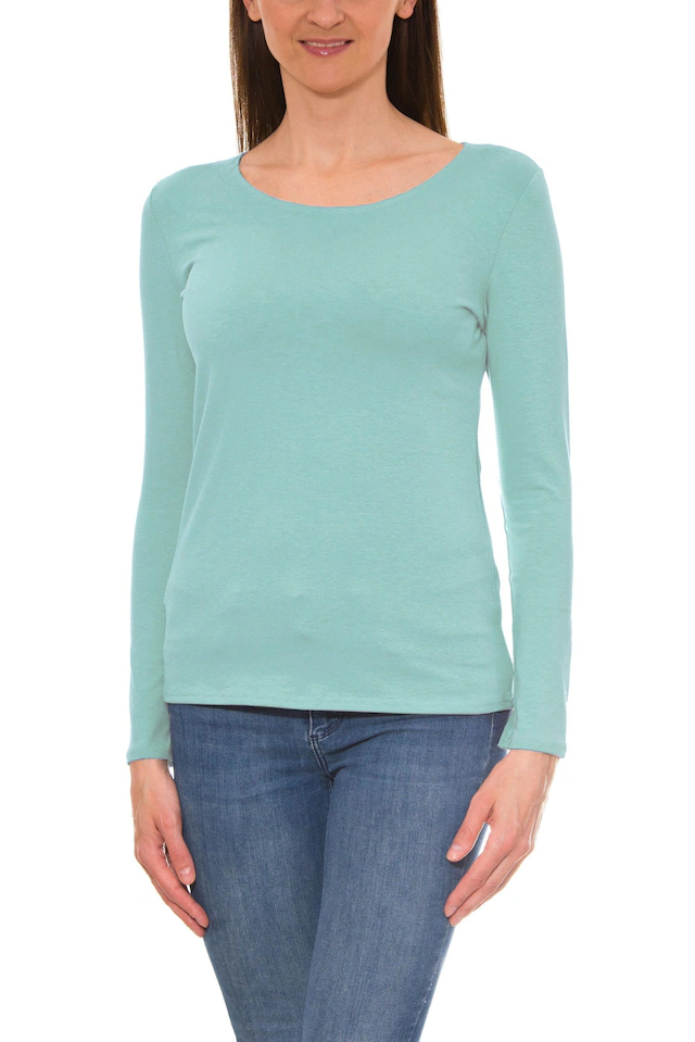 ALKATO Langarmshirt »Damenshirt Alkato Damen Langarm Shirt mit O-Ausschnitt«