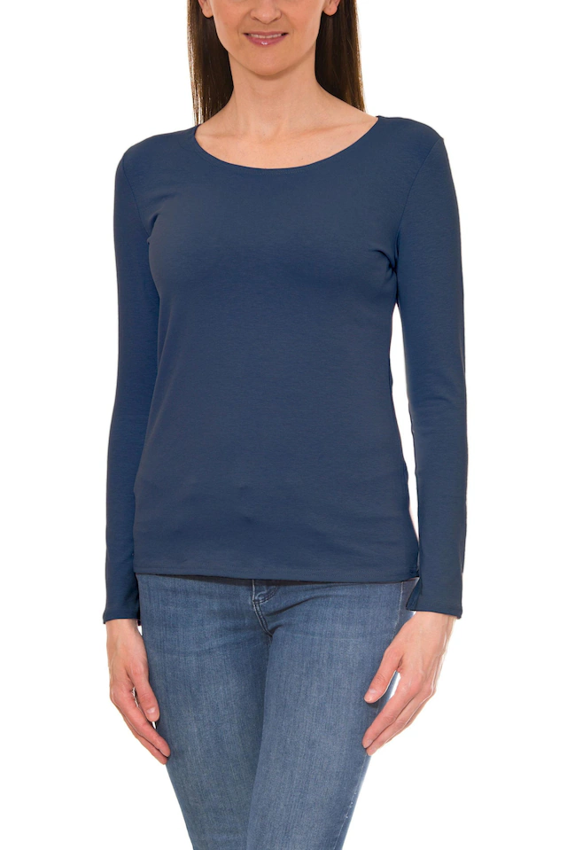 ALKATO Langarmshirt »Damenshirt Alkato Damen Langarm Shirt mit O-Ausschnitt«