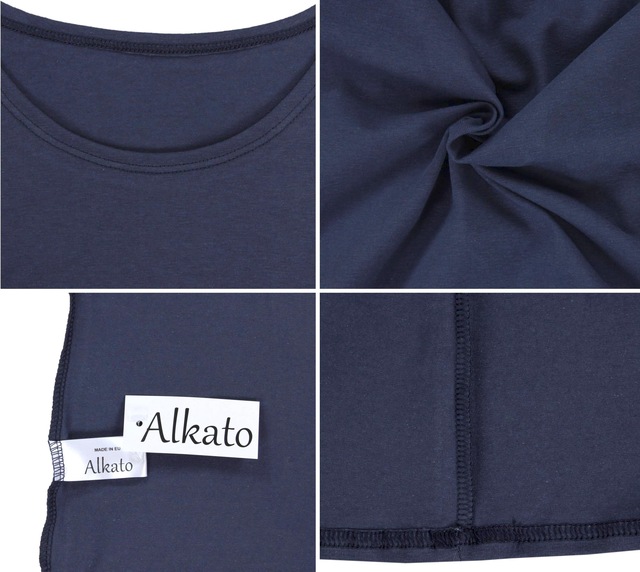 ALKATO Langarmshirt »Damenshirt Alkato Damen Langarm Shirt mit O-Ausschnitt«